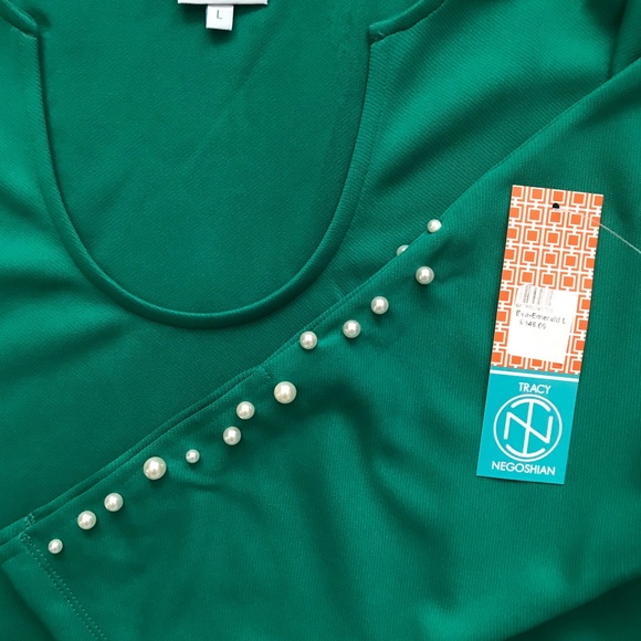 NWT Tracy Negoshian, Emerald Dress, Size:L - Picture 6 of 9